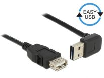 DeLOCK Kabel USB AM-AF 2.0 0.5m Czarny Kątowy Góra/Dół USB-A Easy-USB