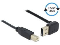 DeLOCK Kabel USB AM-BM 2.0 0.5m Czarny Kątowy Góra/Dół USB-A Easy-USB