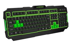 Esperanza EGK202G SHADOW - Klawiatura GAMING PODŚWIETLANA USB - CZARNO-ZIELONA