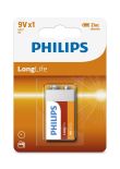 Philips Bateria PHILIPS Lonhlife Cynkowo-chlorkowa 6F22 9V 1 Sztuka Blister