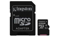 Kingston 256GB microSDXC Canvas Select 80R CL10 UHS-I Card + SD Adapter