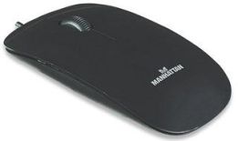 Manhattan mysz optyczna Mini Superslim USB (1000dpi, czarna)