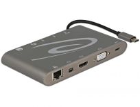 DeLOCK replikator portów USB Typ-C ->MIC,Audio,HDMI,DVI,LAN, 3x USB 3.0) 4K