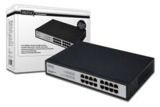 Digitus switch 16-portowy Gigabit Eth N-Way (desktop/19'', metalowa obudowa, no fan)