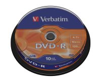 Verbatim DVD-R [ cake box 10 , 4.7GB , 16x , matte silver ]