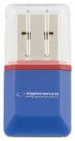 Esperanza EA134B - Czytnik Kart MicroSD ,Niebieski, USB 2.0 ,(MicroSD Pen Drive)