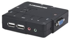 Manhattan Przełącznik KVM, 2-portowy, VGA/USB, Audio