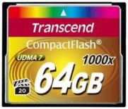 Transcend karta pamięci 64GB Compact Flash 1000x (Odczyt 160MB/s ,zapis 70MB/s)