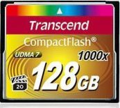 Transcend karta pamięci 128GB Compact Flash 1000x (Odczyt 160MB/s ,zapis 70MB/s)