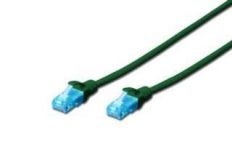 Digitus Kabel patch cord UTP, CAT.5E, zielony, 0.5m, 15 LGW