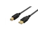 ednet Kabel połączeniowy USB2.0 Typ USB A/USB B, M/M czarny 1,8m blister premium