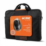 Acme 16M37 Notebook case + MS13 Optical mouse Fits up to size 15.6 &quot;, Black, Shoulder strap,