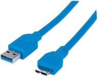 Manhattan Kabel USB 3.0 SuperSpeed A męski na Micro B męski 1m