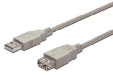 Assmann Kabel przedłużający USB 2.0 HighSpeed Typ USB A/USB A M/Ż szary 5m