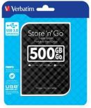 Verbatim dysk zewnętrzny Store 'n' Go 2.5'' GEN 2, 500GB, USB 3.0, Czarny