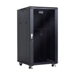 Linkbasic szafa stojąca rack 19'' 22U 600x600mm czarna (drzwi przednie szklane)