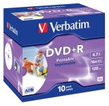 Verbatim DVD+R [ jewel case 10 , 4.7GB , 16x , do nadruku ]