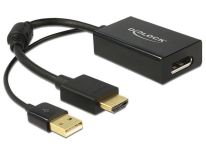 DeLOCK adapter HDMI(M) > Displayport 1.2(F)+zasilanie USB 24cm