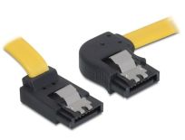 DeLOCK kabel SATA 30cm prawo/góra metal. zatrzaski żółty