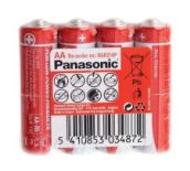 4 x bateria cynkowo-węglowa Panasonic R6 AA tray