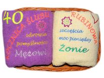 KOSZYK RĘCZNIKÓW NA 40 ROCZNICĘ ŚLUBU 140x70