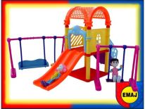 KOLOROWY PLAC ZABAW 40el. huśtawki ZJEŻDŻALNIA