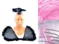 Strój, kostium (skrzydełka + aureola) MIX KOLOR - różowe i czarne
