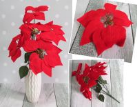 Bukiet Gwiazda betlejemska, POINSECJA 5 kwiatów (wys. 50 cm, kwiat 20 cm) - CZERWONA