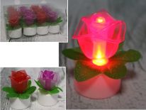 Róża plastik świecąca LED na baterie 5,5x3,5 cm - 1 szt