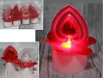Serce kryształowe świecące na baterie LED 6x3,5 cm - 1 szt
