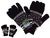 Rękawiczki czarne z wzorem MIX 22x12 cm - 1 para