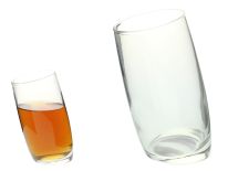 Szklanka do napoju, drinków SKOŚNA, KRZYWA 13x6 cm- 1 szt