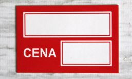 Etykieta cenowa jednostronna z opisem CZERWONA - kpl 30 szt