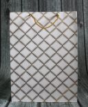 Torebka prezentowa GEOMATRYCZNE wzory złote 42x31x12 cm - 1 szt