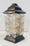 Lampion, znicz TĘCZOWY kwadrat ala kryształ  33 cm
