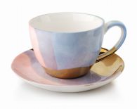 FILIŻANKA PORCELANOWA ZE SPODKIEM 300ml GOLD PARADISE MONDEX HTD5851