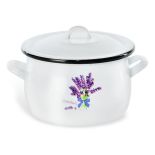 GARNEK EMALIOWANY Z POKRYWĄ 16CM LAWENDA ORION