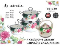 GARNKI EMALIOWANE EDENBERG ROSE 7 ELE EB-1840-C