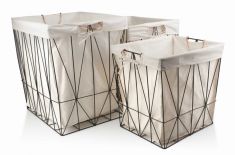 KOMPLET 3 KOSZY PROSTOKĄTNYCH O RÓŻNYCH ROZMIARACH LOUIS MONDEX HTOP4269