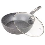 PATELNIA GRANITOWA GŁĘBOKA Z POKRYWKĄ 24CM KAMILLE KM-4275-GR