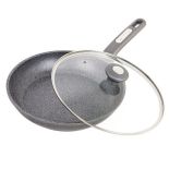 PATELNIA GRANITOWA Z POKRYWKĄ 22CM KAMILLE KM-4270-GR