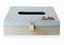 PUDEŁKO NA CHUSTECZKI DREWNIANE 24 x 14 x 7.5cm SANDRA MONDEX HTYK1143