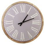 ZEGAR ŚCIENNY OKRĄGŁY 60 x 3.5cm CYFRY RZYMSKIE SZARY MONDEX HTBE6149