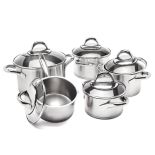 ZESTAW GARNKÓW ZE STALI NIERDZEWNEJ 18/10 10-ele ATMOSPHERE STARKE PRO