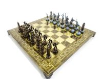Ekskluzywne szachy mosiężne - Mitologia grecka  S4BMBRO 36x36cm