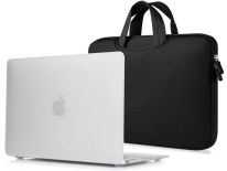 Etui Alogy Hard Case mat mleczne + torba neopren czarny do MacBook Air 2018 13