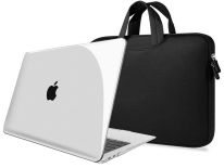 Etui Alogy Hard Case crystal przezroczyste + torba neopren czarny do MacBook Air 2018 13