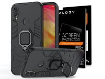 Etui Alogy Stand Ring Armor do Xiaomi Redmi Note 7/ Note 7 Pro czarne + Szkło Alogy