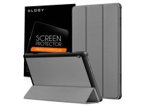 Etui Alogy Book Cover do Lenovo Tab M10 10.1 TB-X605 Szare + Szkło