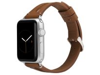 Pasek Leather Strap Alogy skóra do Apple Watch 42/44/45mm Brązowy